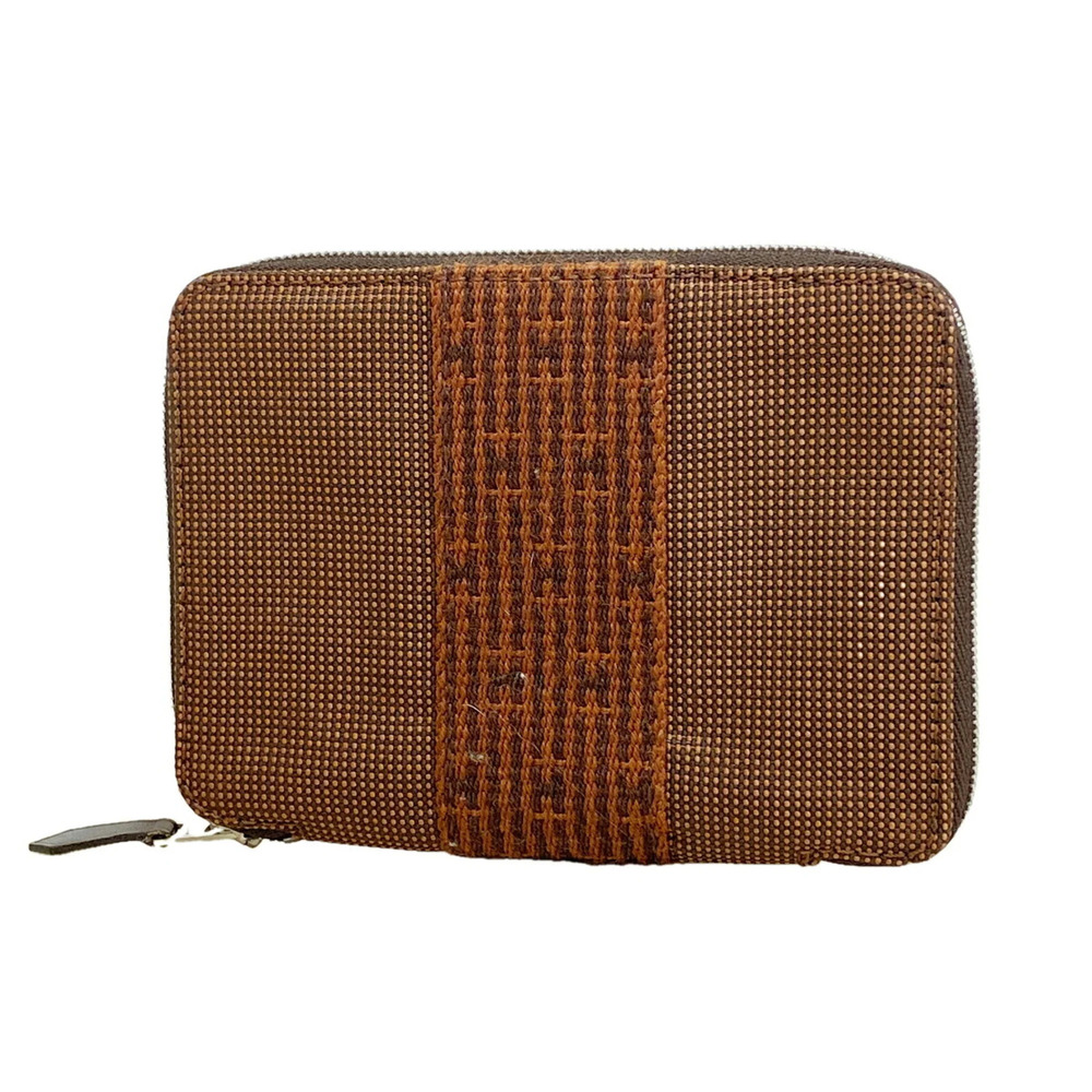 Hermes Wallet/Coin Case, Herline Purse PM, Nylon, Brown, Men's/Women's